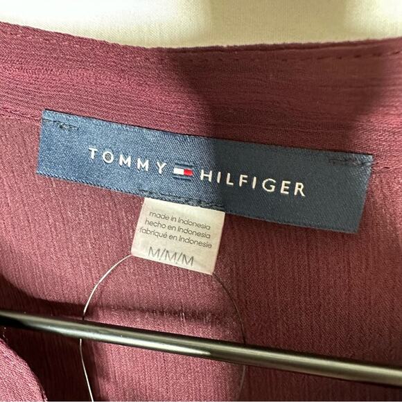 TOMMY HILFIGER Burgundy Blouse NWT in Medium - Picture 2 of 6